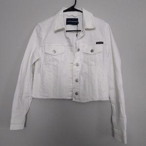NWT Calvin Klein White Denim Jacket with pockets